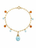 BB20 Gold Filled Larimar & Carnelian Bracelet