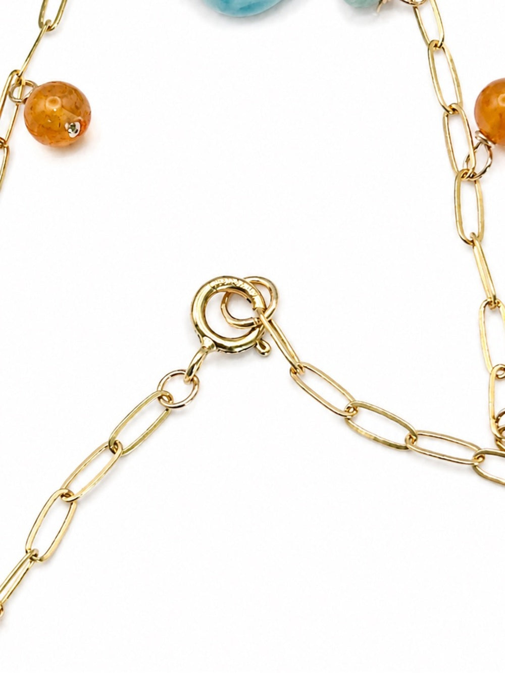 BB20 Gold Filled Larimar & Carnelian Bracelet