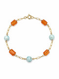 BB11 Gold Filled Larimar & Carnelian Bracelet