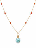 NB32 Larimar and Carnelian Necklace