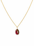 NB36 Watermelon Tourmaline Smooth Nugget Necklace
