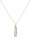 NB30 Green Amethyst Taper Bar Necklace