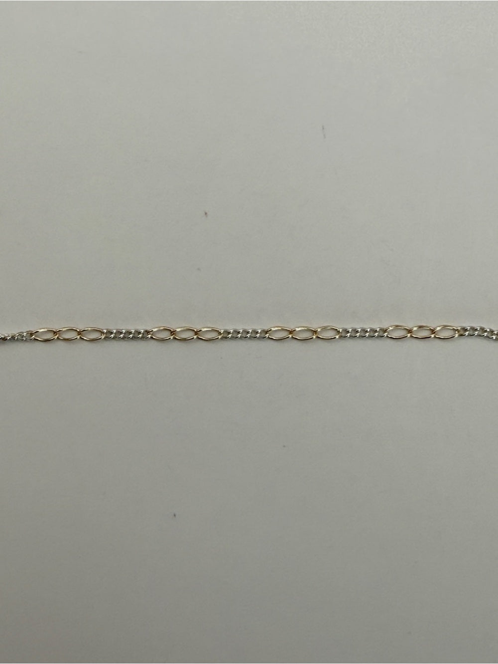 Two Tone Micro Figaro Bracelet/Anklet (S925)