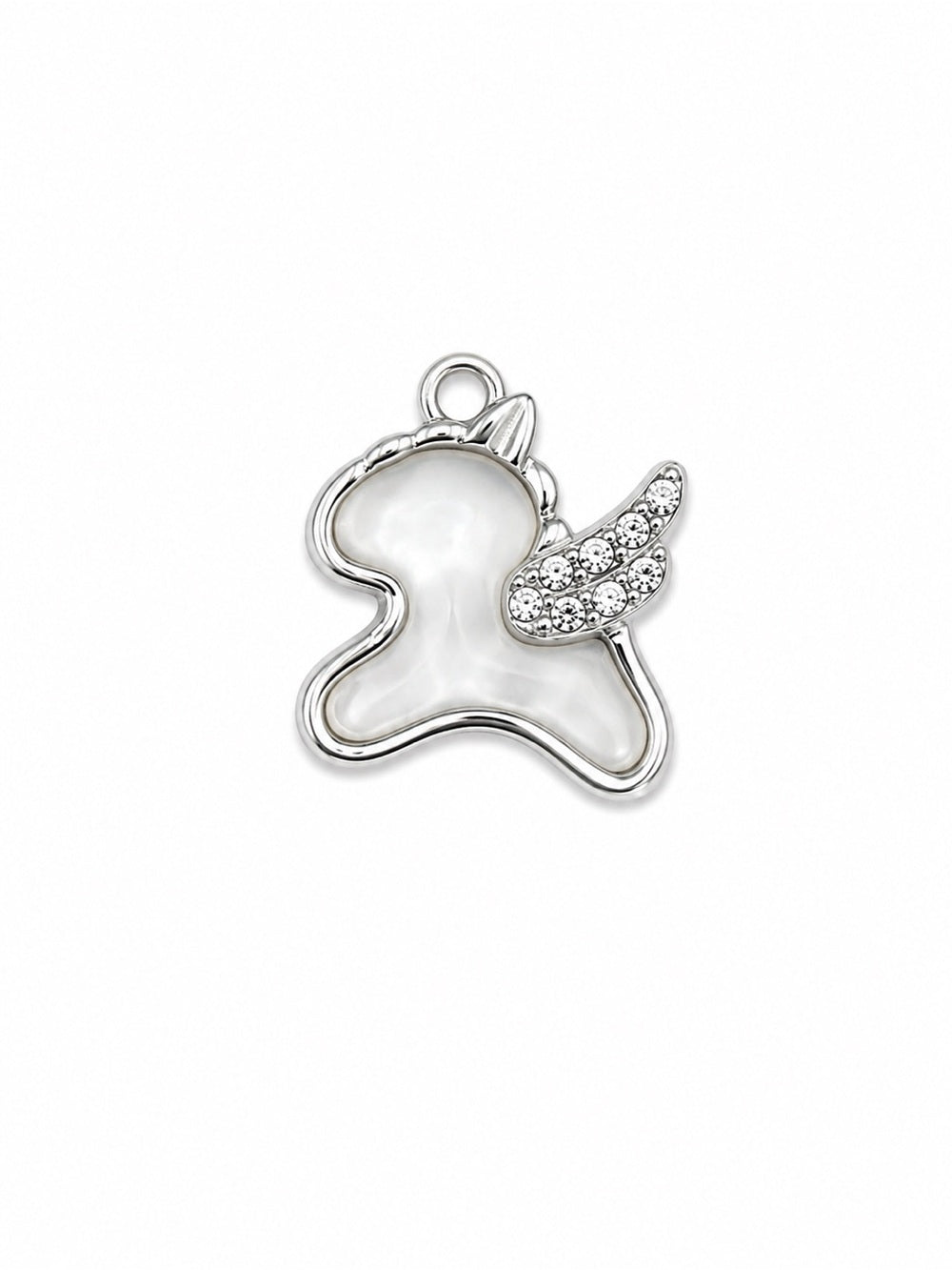 Clear Quartz Pegasus Bubble Charm