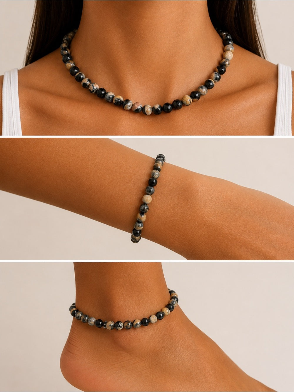 Fire Agate Beaded Bracelet/Anklet - Made to Order