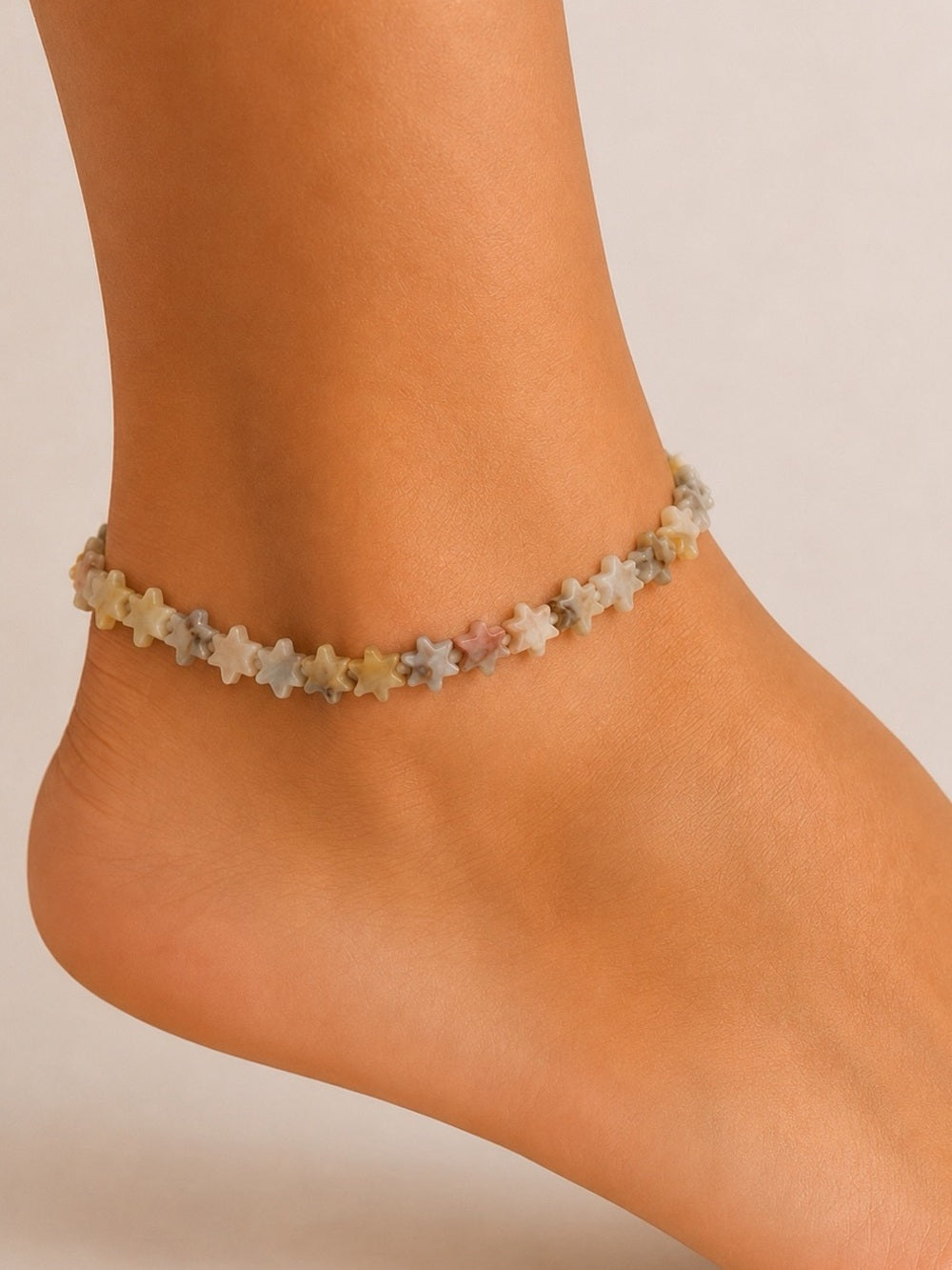 Crazy Lace Agate Star Beaded Bracelet/Anklet - Made to Order