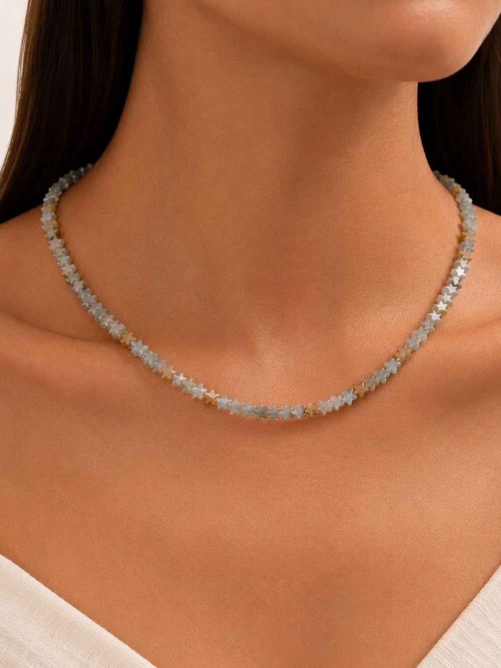 Amazonite Star Beaded Necklace - Made to Order