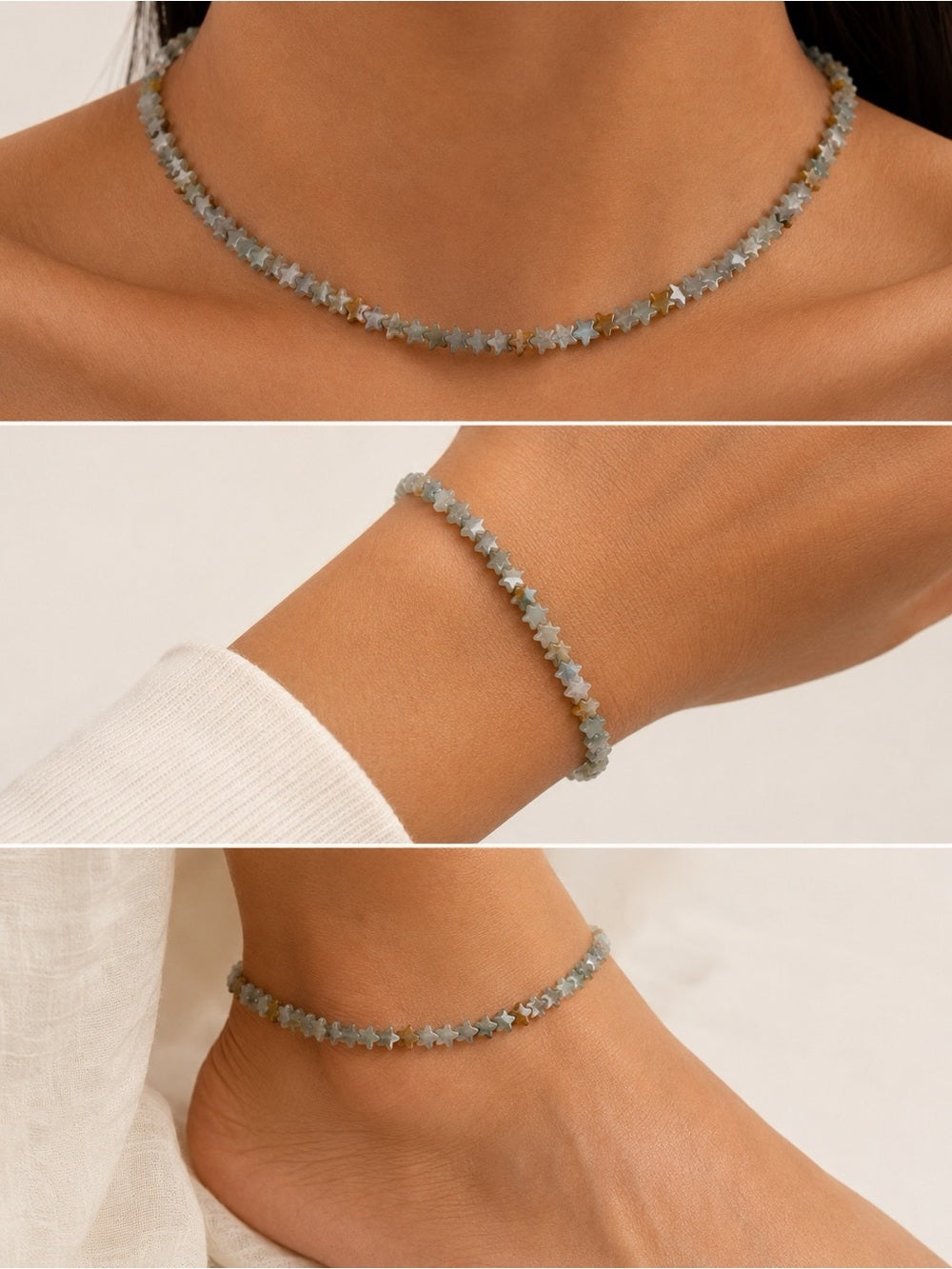 Amazonite Star Beaded Necklace - Made to Order