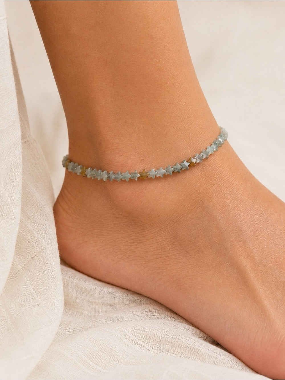 Amazonite Star Beaded Bracelet/Anklet - Made to Order