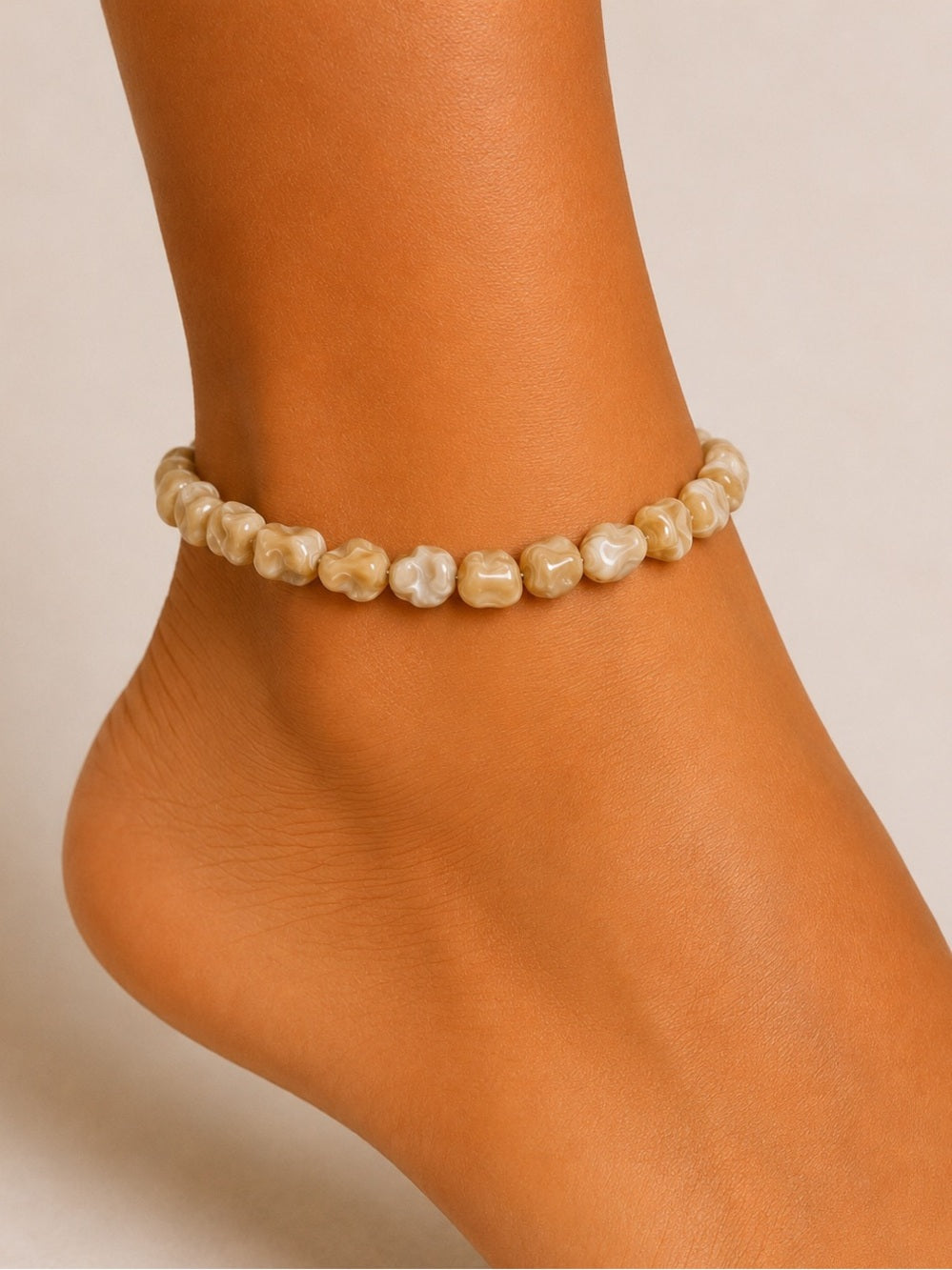 Mother of Pearl Freeform Beaded Bracelet/Anklet - Made to Order