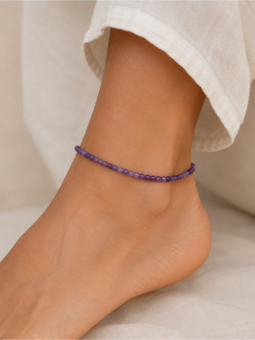 Charoite Beaded Bracelet/Anklet - Made to Order