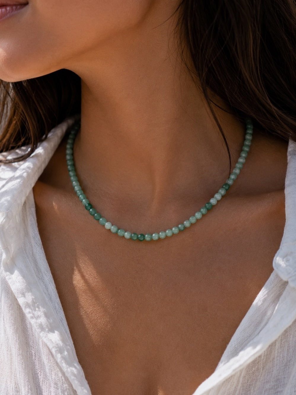 Emerald Beaded Necklace - Made to Order