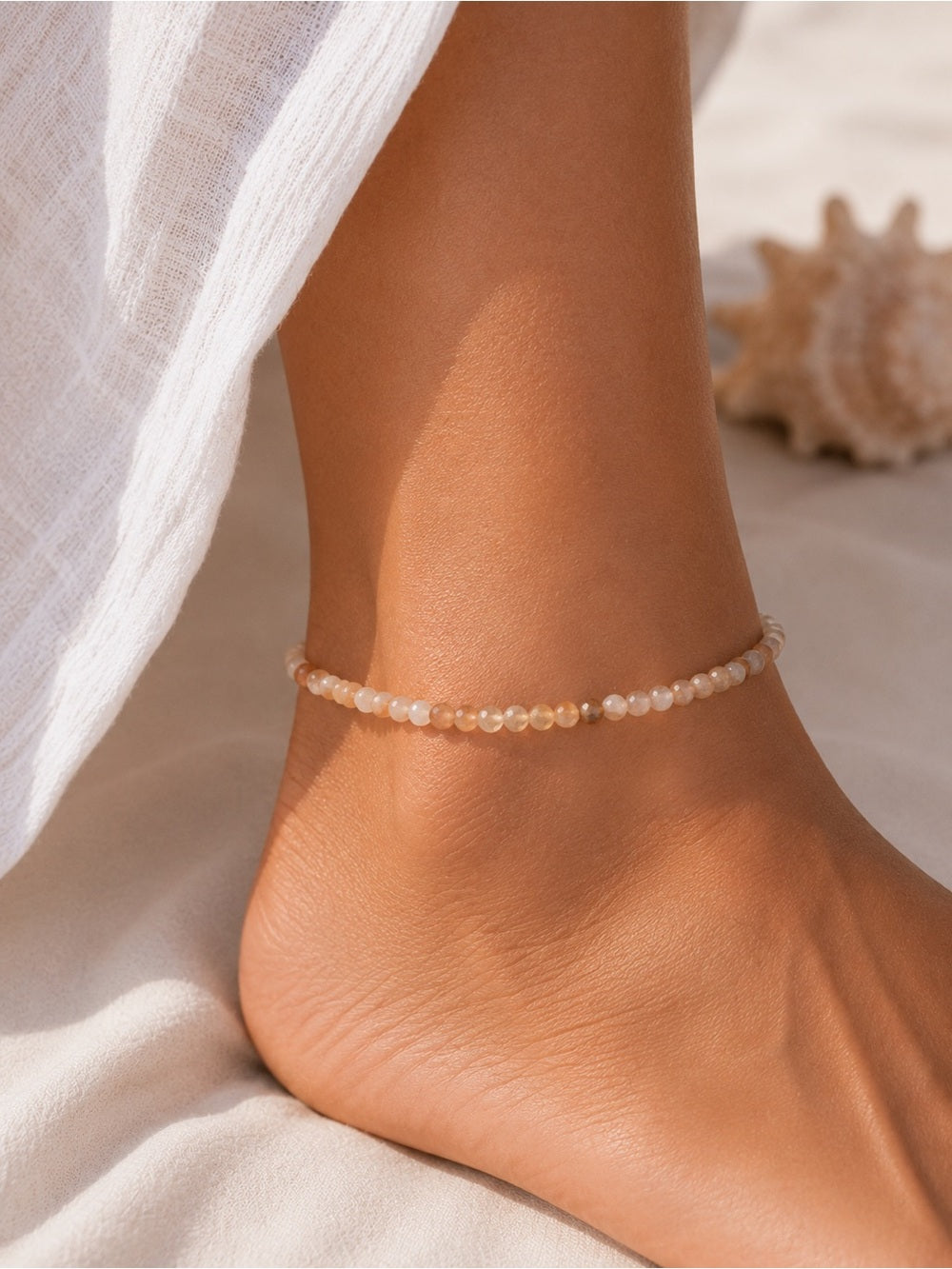 Natural Citrine Beaded Bracelet/Anklet - Made to Order
