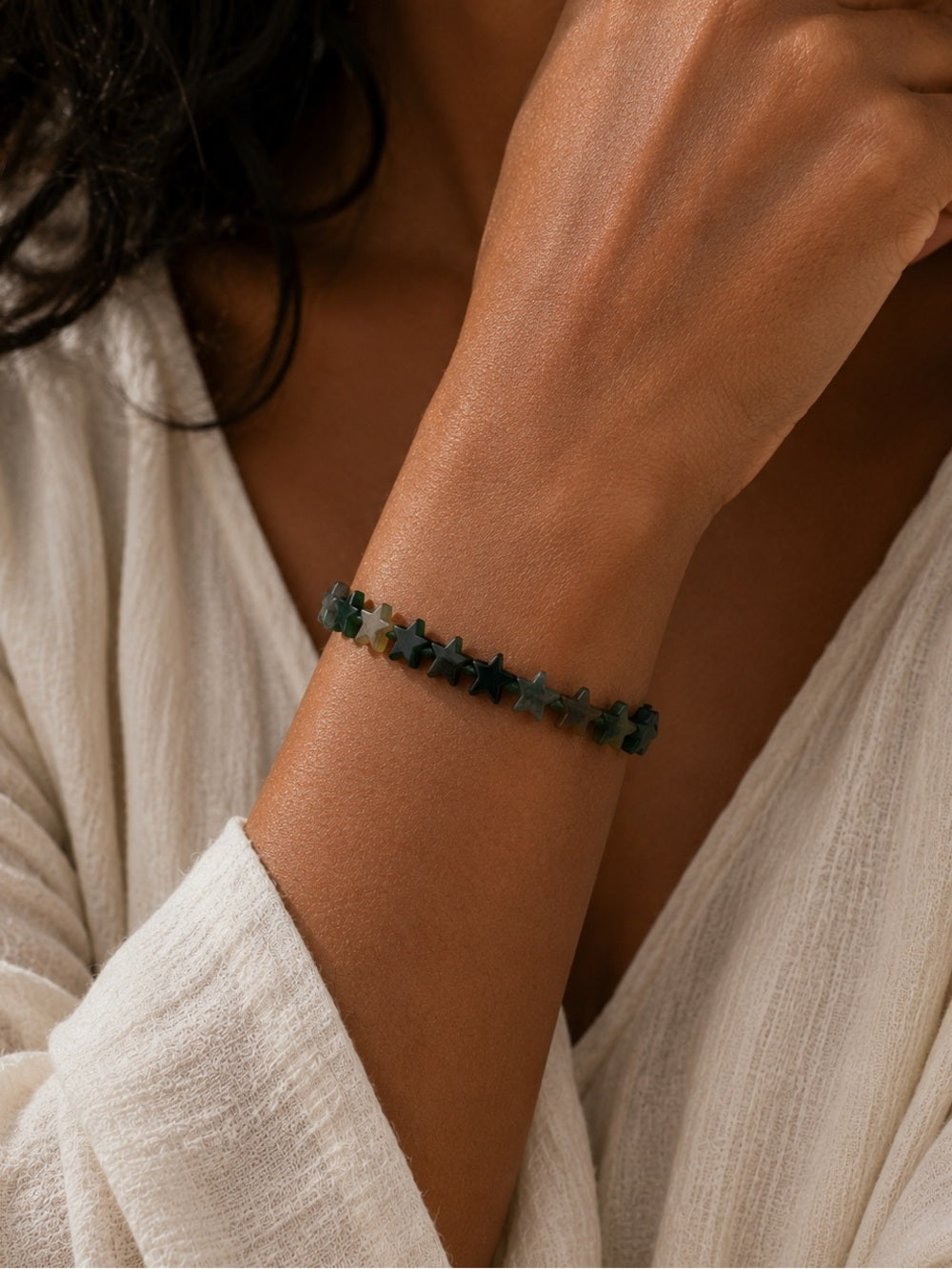 Indian Agate Star Beaded Bracelet/Anklet - Made to Order
