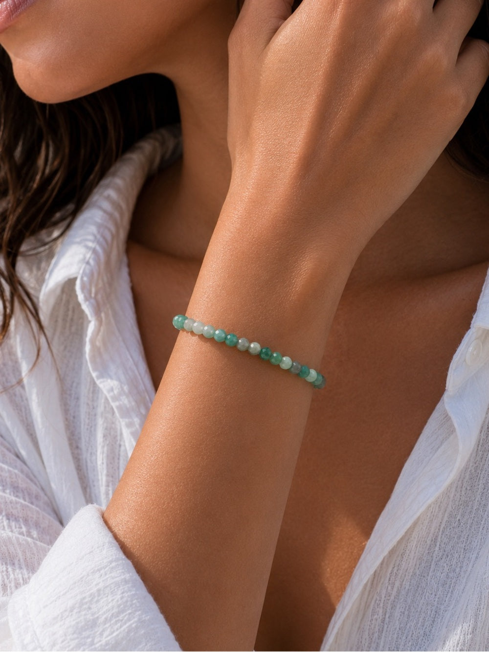 Emerald Beaded Bracelet/Anklet - Made to Order
