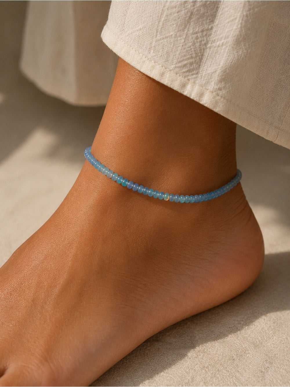 Blue Ethiopian Opal Beaded Jewelry - Made to Order