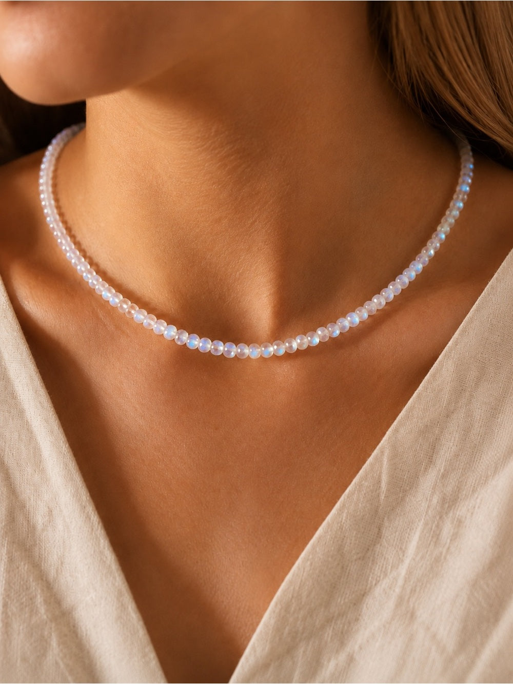 Moonstone Rondelle Beaded Jewelry - Made to Order