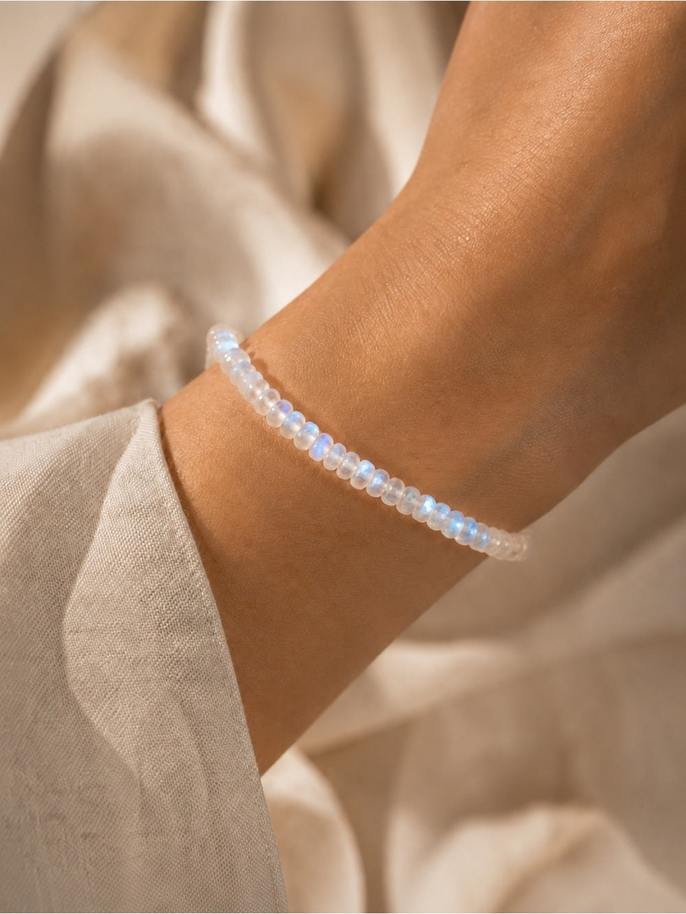 Moonstone Rondelle Beaded Jewelry - Made to Order