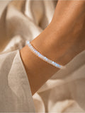 Moonstone Rondelle Beaded Bracelet | Custom Made To Order