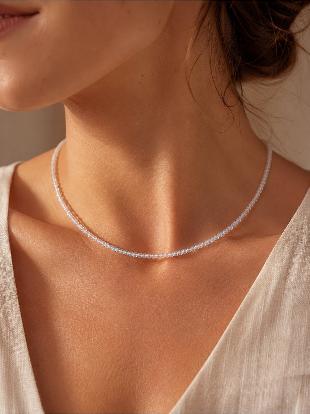 Moonstone Mini Rondelle Beaded Jewelry - Made to Order