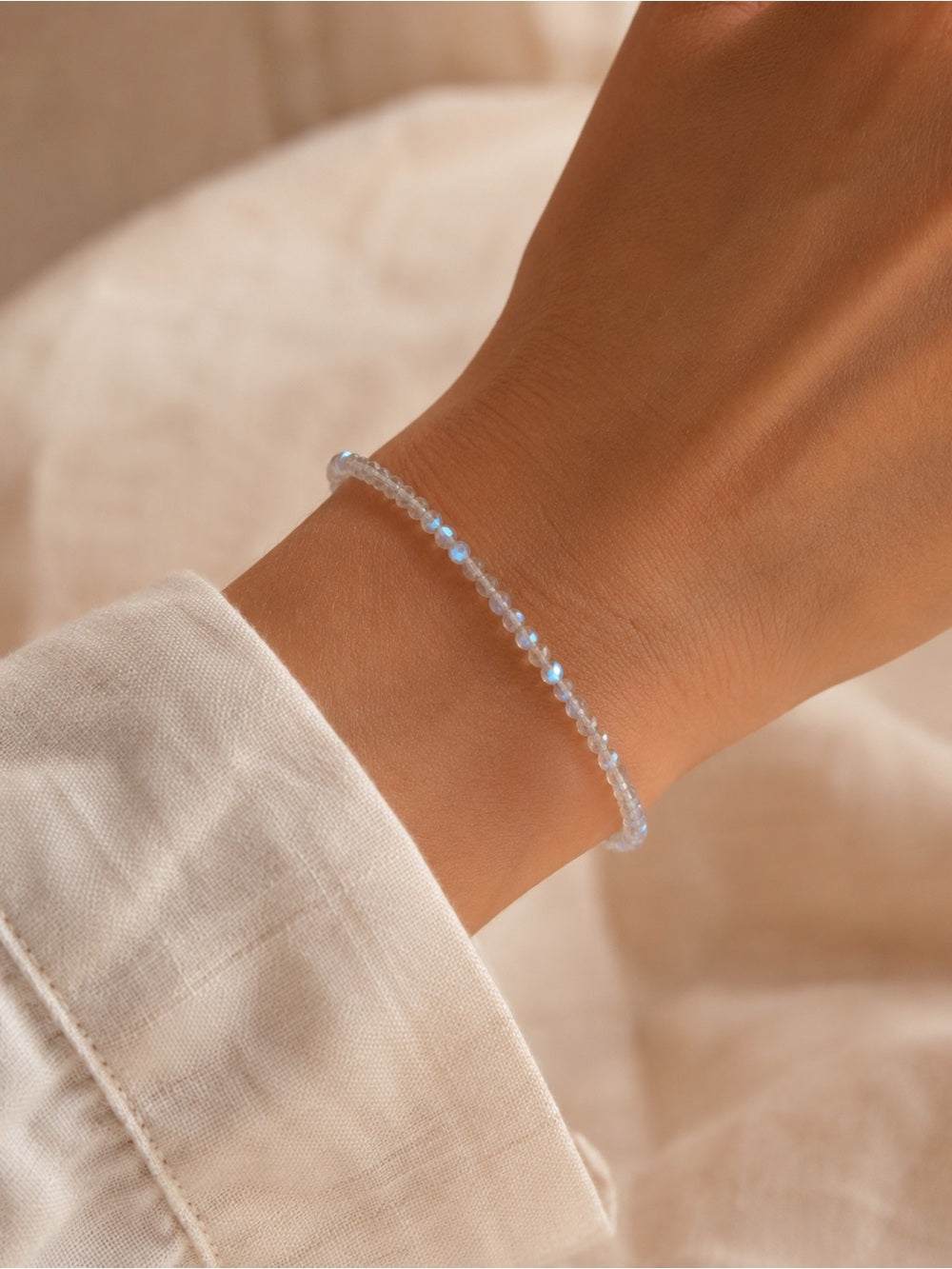 Moonstone Mini Rondelle Beaded Jewelry - Made to Order