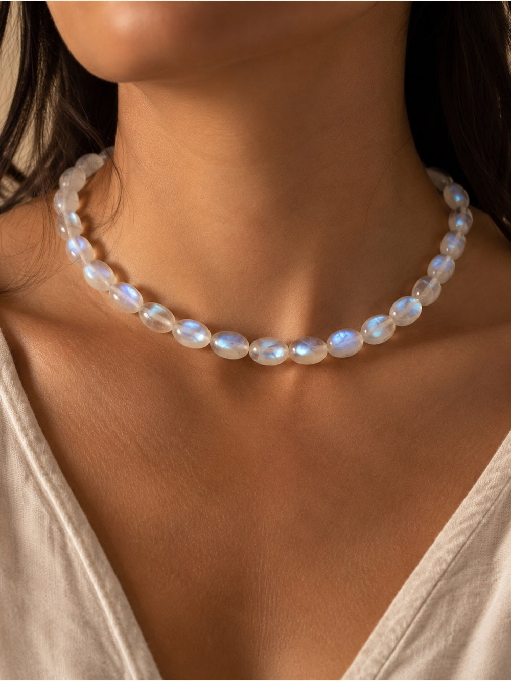 Rainbow Moonstone Cabachon Beaded Jewelry - Made to Order