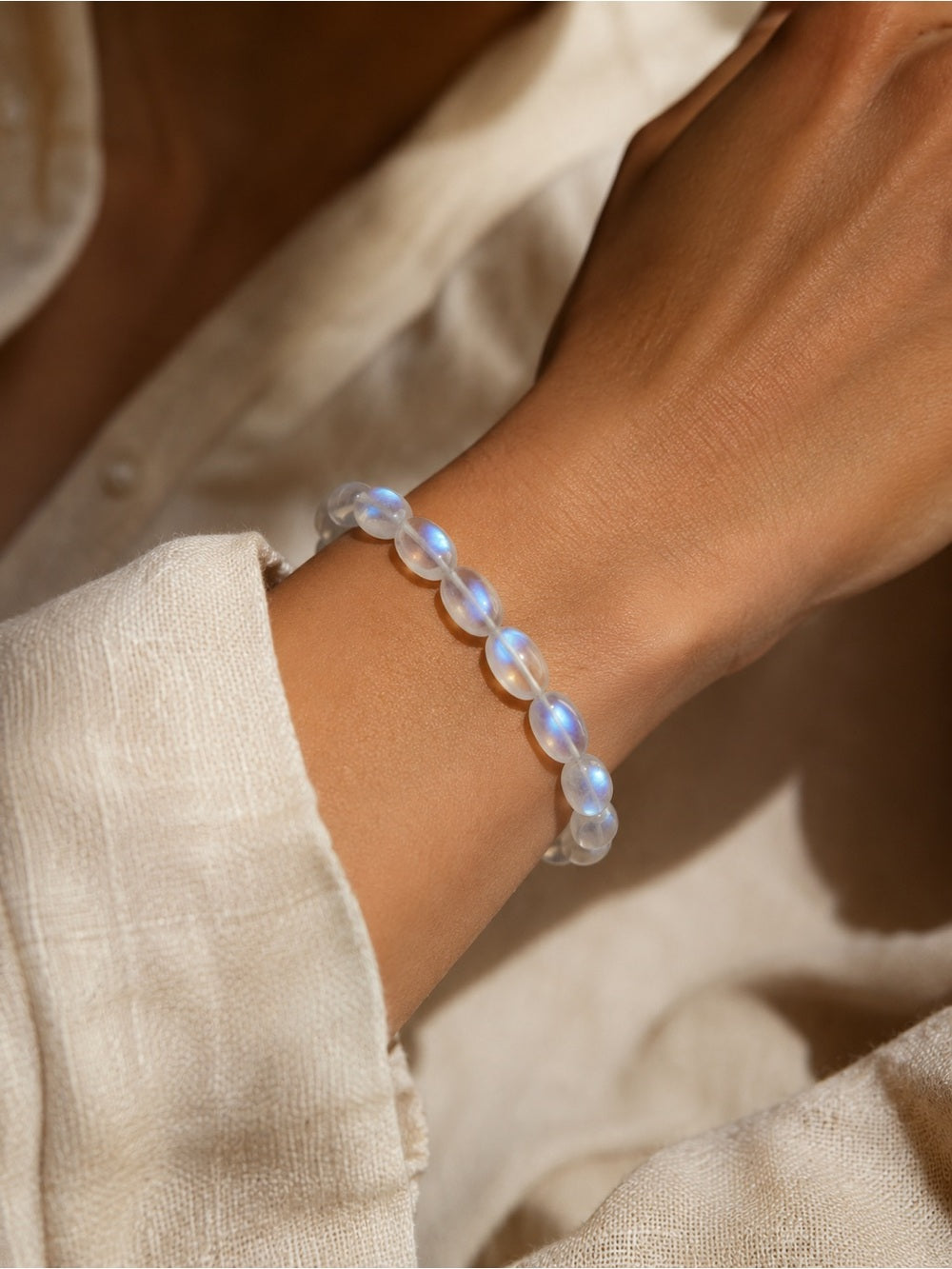Rainbow Moonstone Cabachon Beaded Jewelry - Made to Order