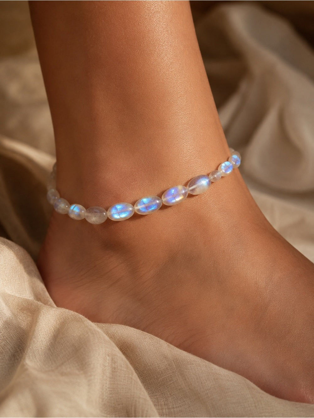 Rainbow Moonstone Cabachon Beaded Jewelry - Made to Order