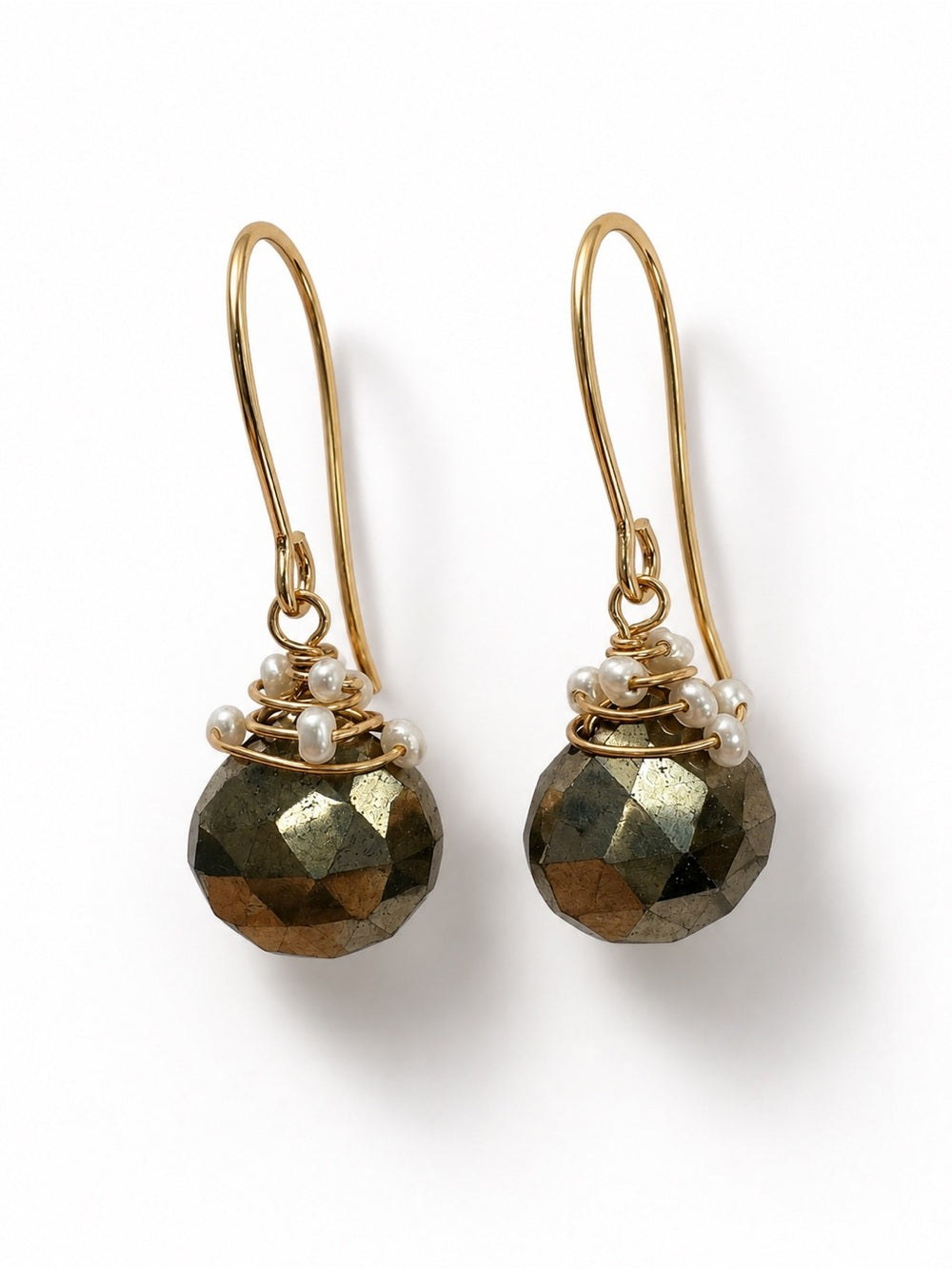 Pyrite Marcasite Gemstone Garden Earrings