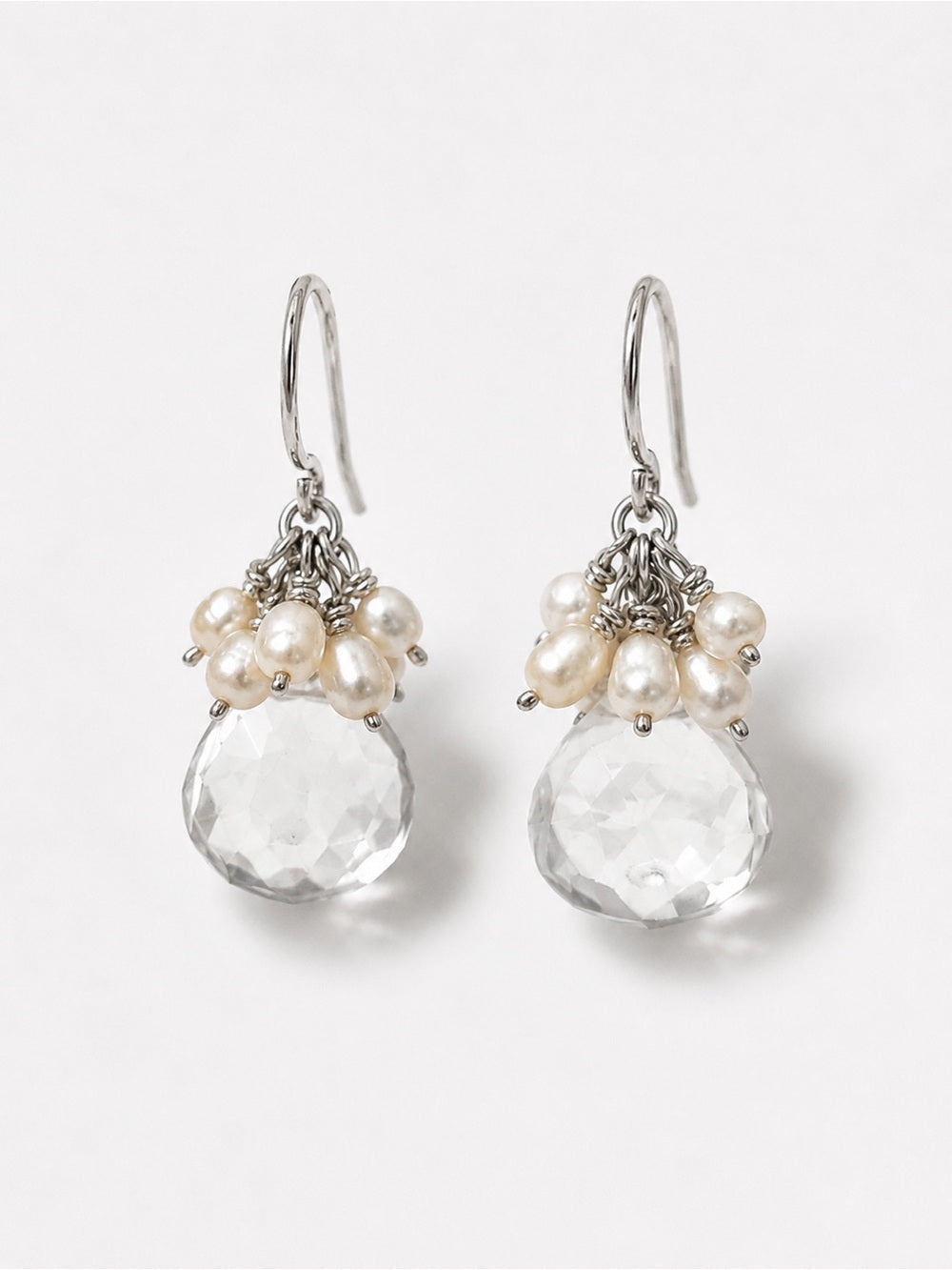 Clear Quartz Cluster Garden Earrings