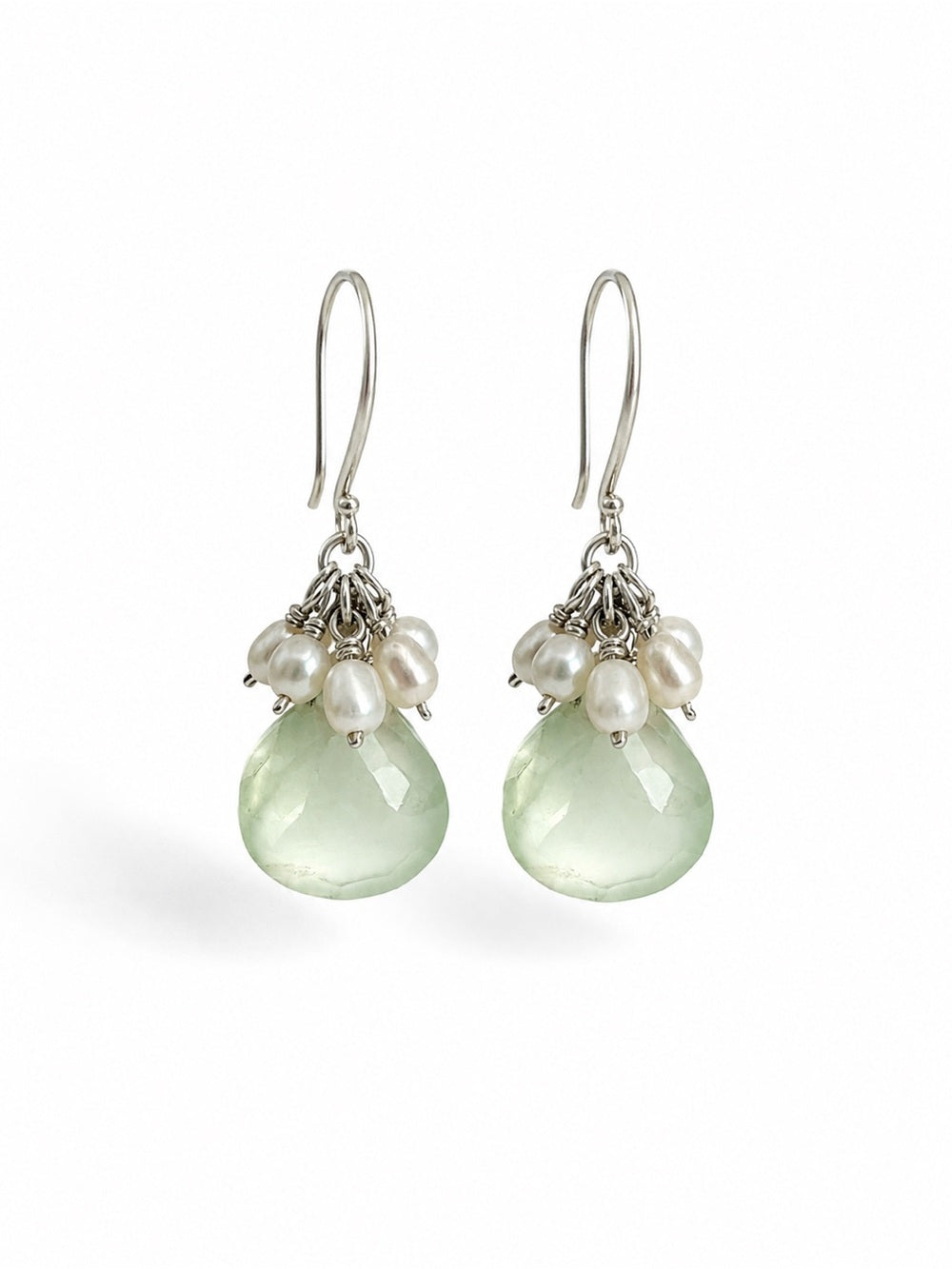 Prehnite Cluster Garden Earrings