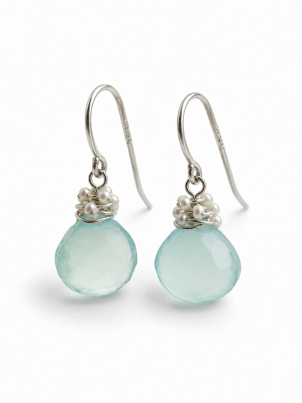 Aquamarine Gemstone Garden Earrings