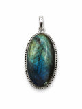 Labradorite Bubble Oval Pendant
