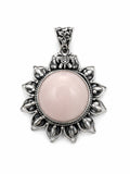 Pink Peruvian Opal Sun Turtle Pendant
