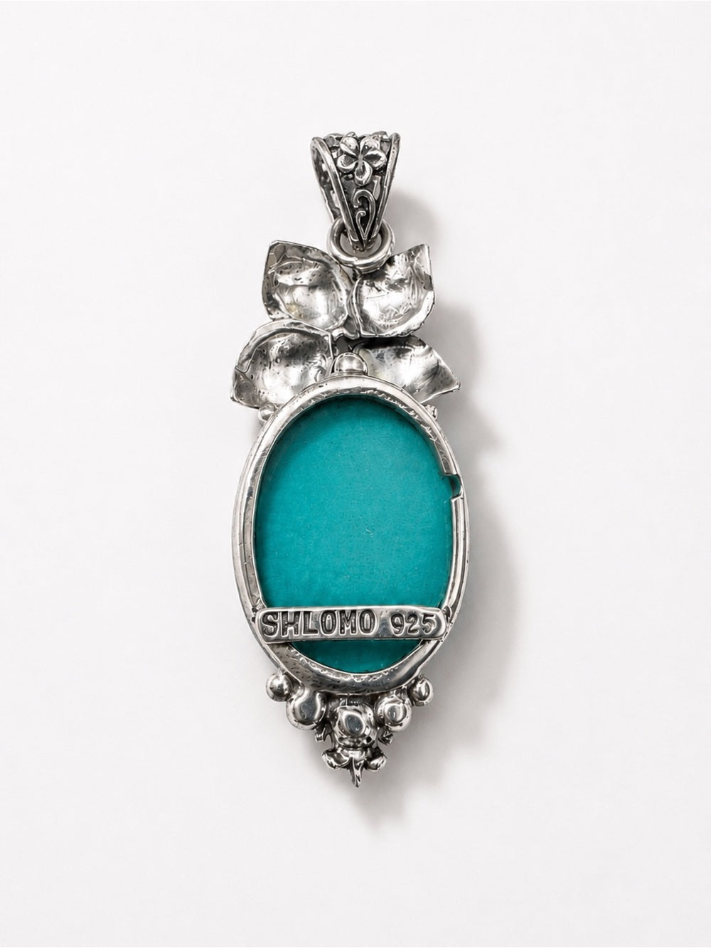 Amazonite Floral Turtle Pendant