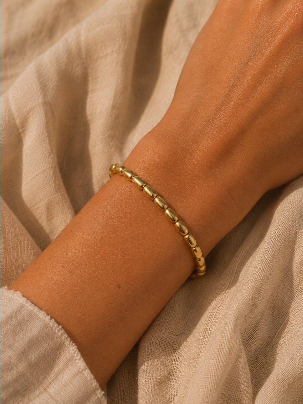 Oval Gold Beaded Custom Jewelry