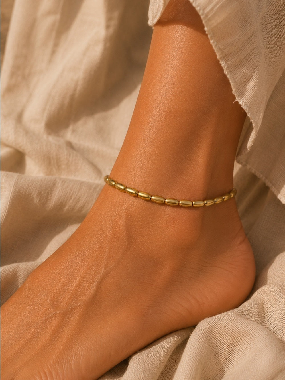 Oval Gold Beaded Custom Jewelry
