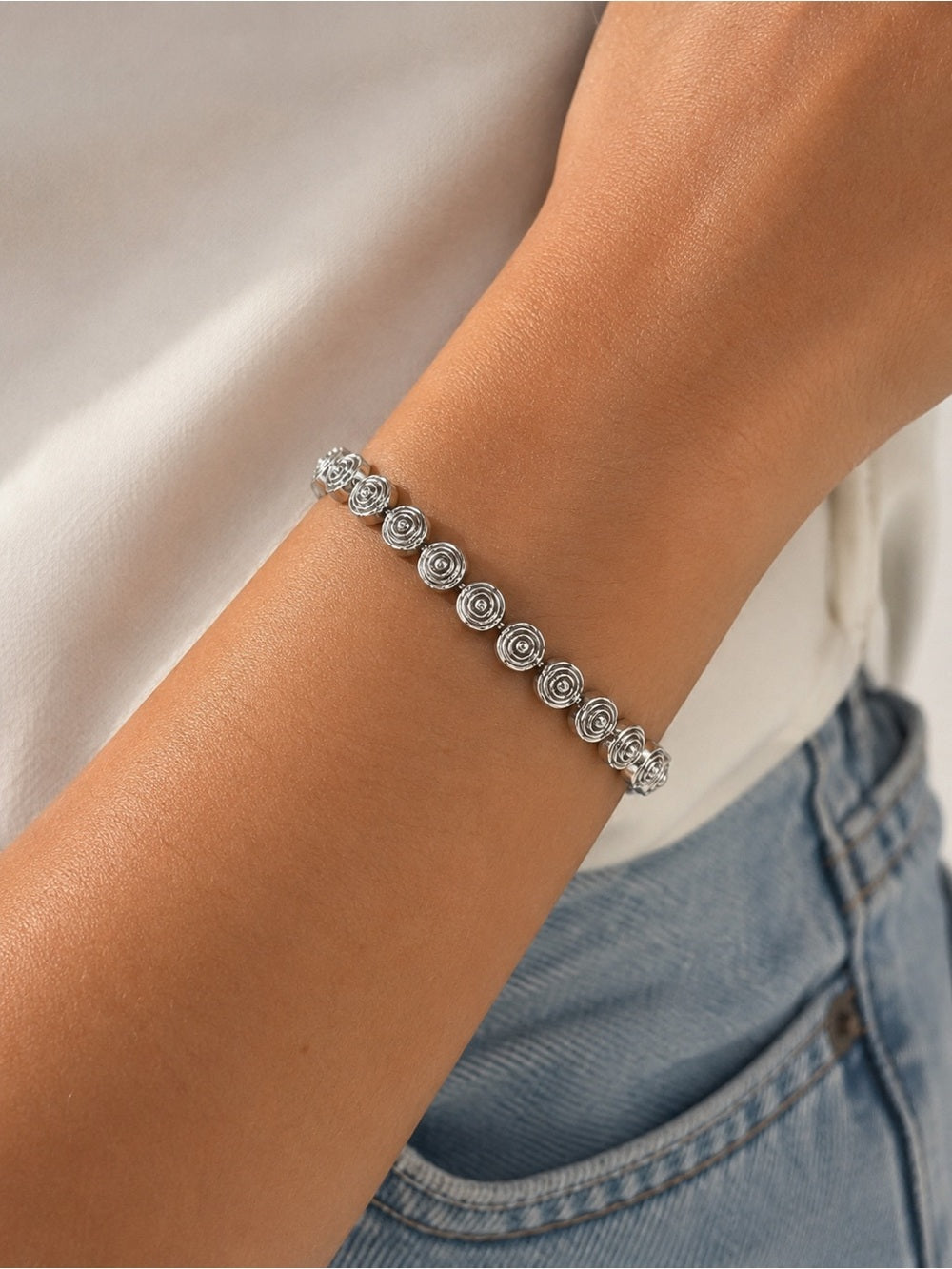 Silver Swirl Beaded Jewelry - Made to Order