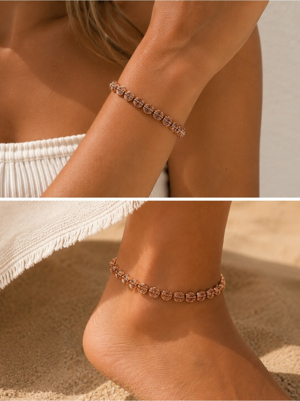 Copper Swirl Beaded Jewelry - Made to Order