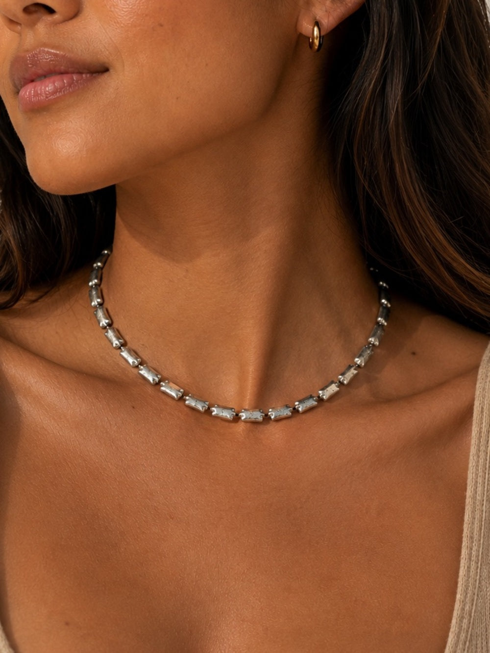 Silver Rectangular Beaded Jewelry - Made to Order