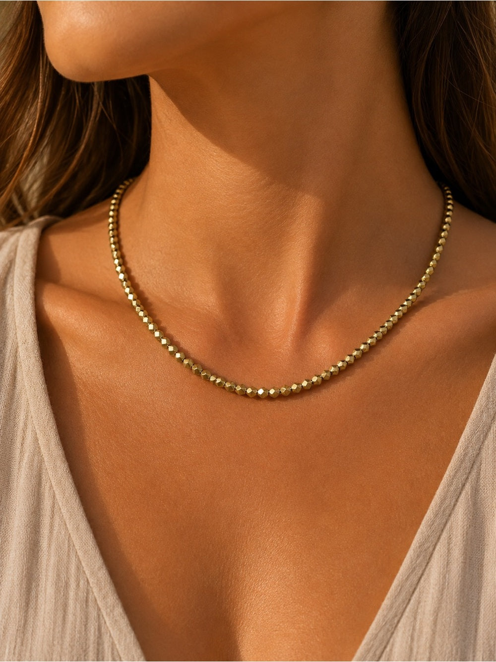 Gold Faceted Custom Beaded Jewelry
