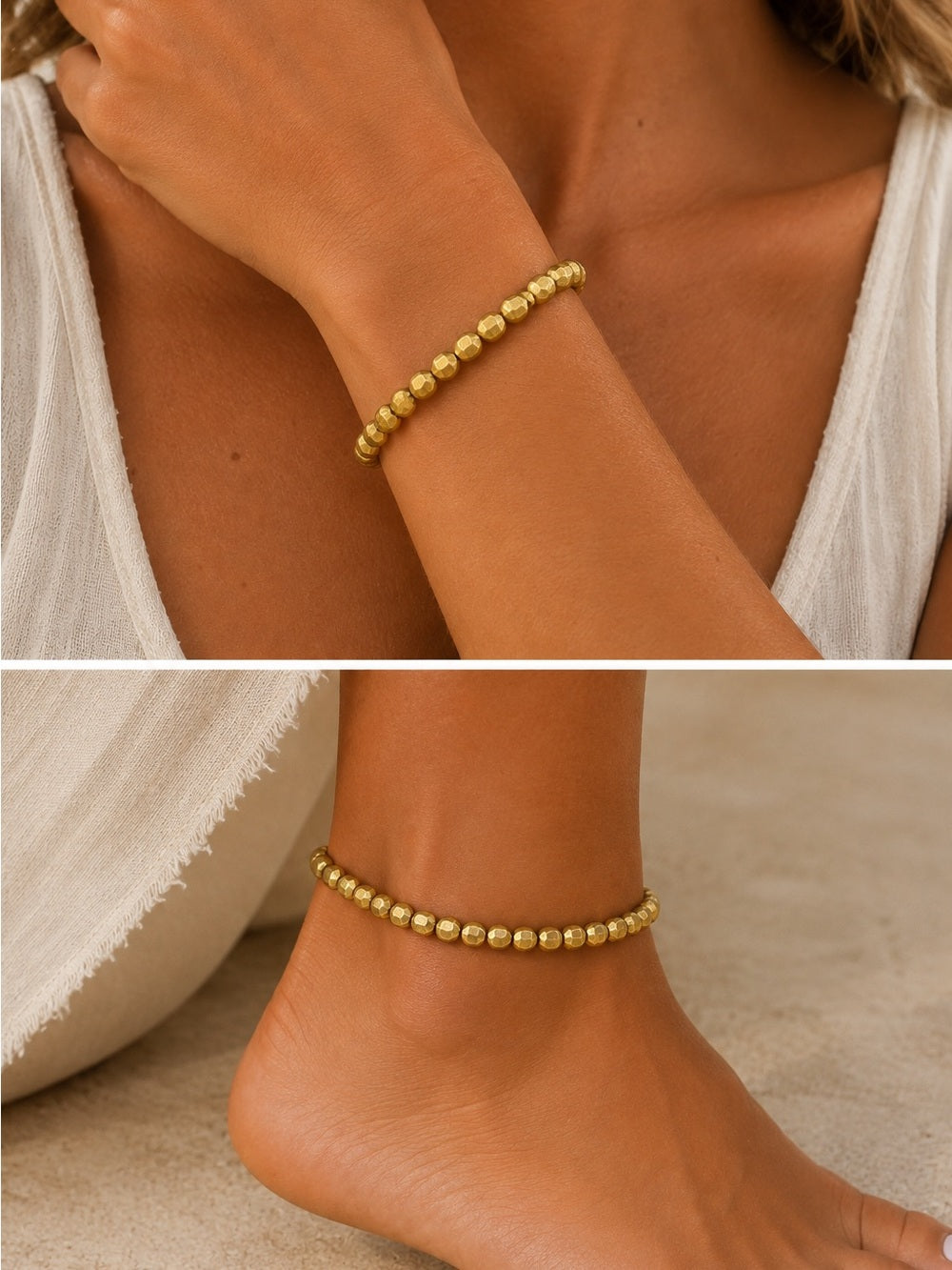Gold Facated Coin Beaded Jewelry - Made to Order