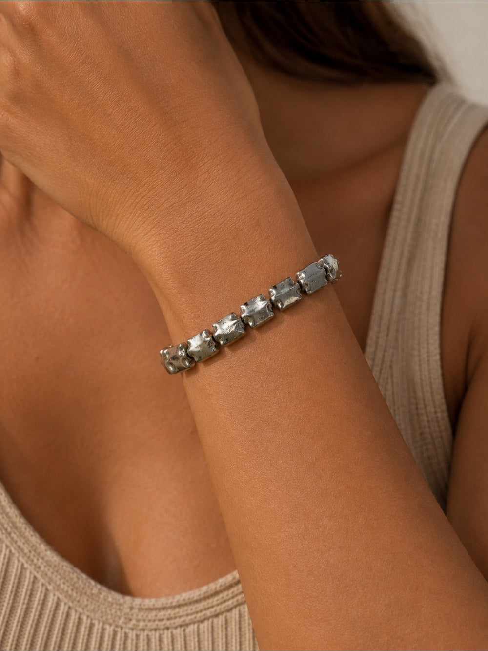 Silver Rectangular Beaded Jewelry - Made to Order