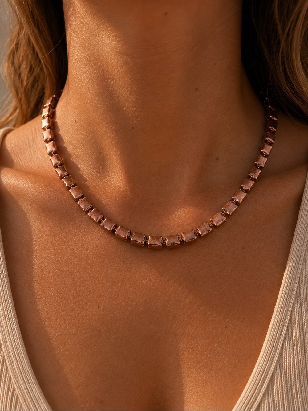 Copper Rectangular Beaded Jewelry - Made to Order