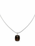 Nb89 Smokey Quartz Snake Chain Necklace