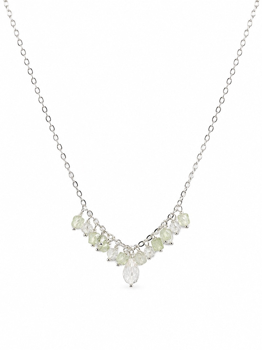 Nc11 Crystal Quartz + Prehnite Necklace