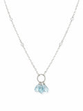 Nb92 Moonstone and Blue Topaz Circle Necklace