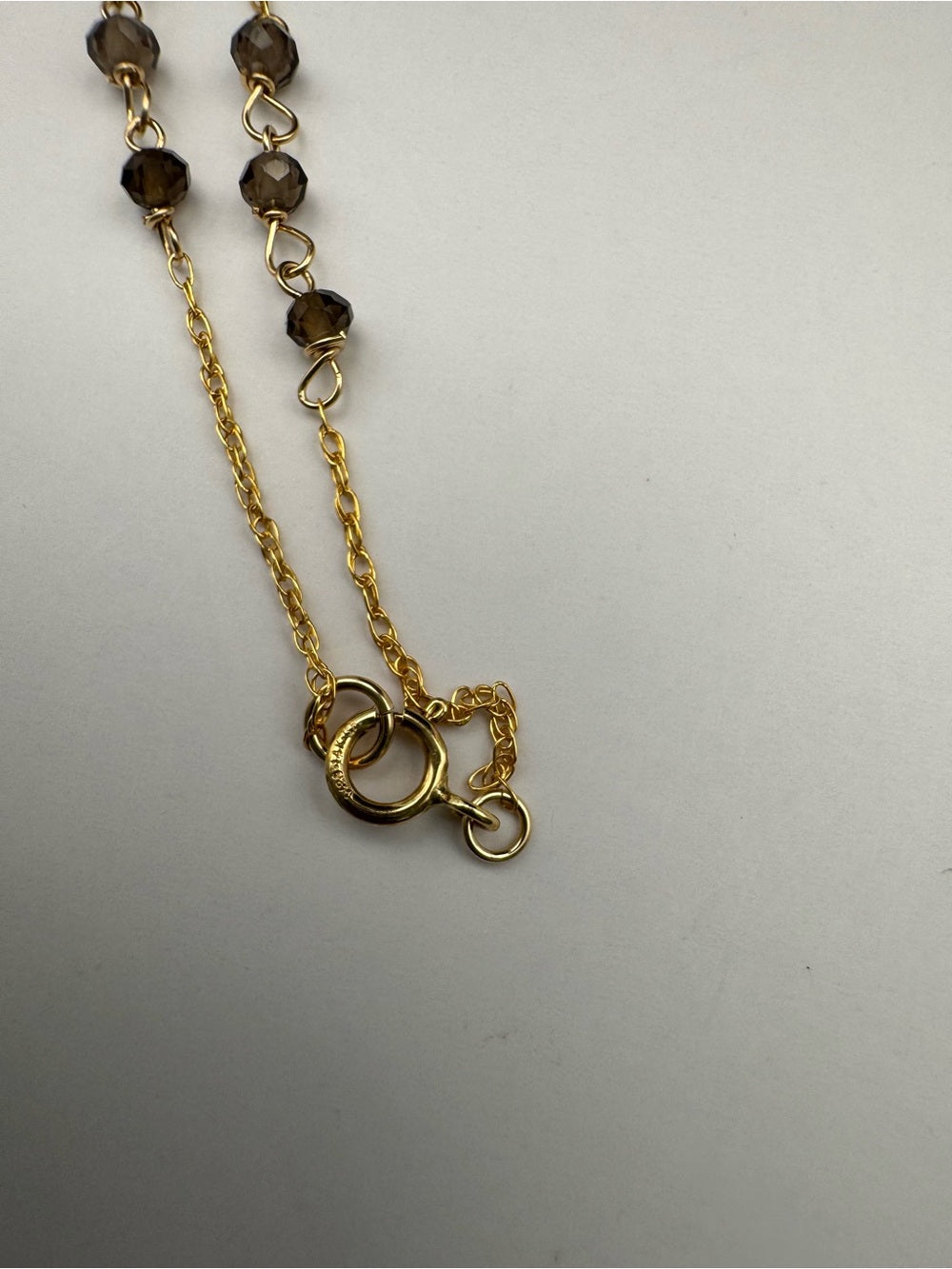 Nb78 Smokey Quartz and Blue Topaz Necklace