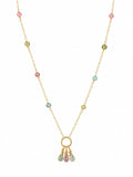 Nb88 Mixed Tourmaline Circle Necklace