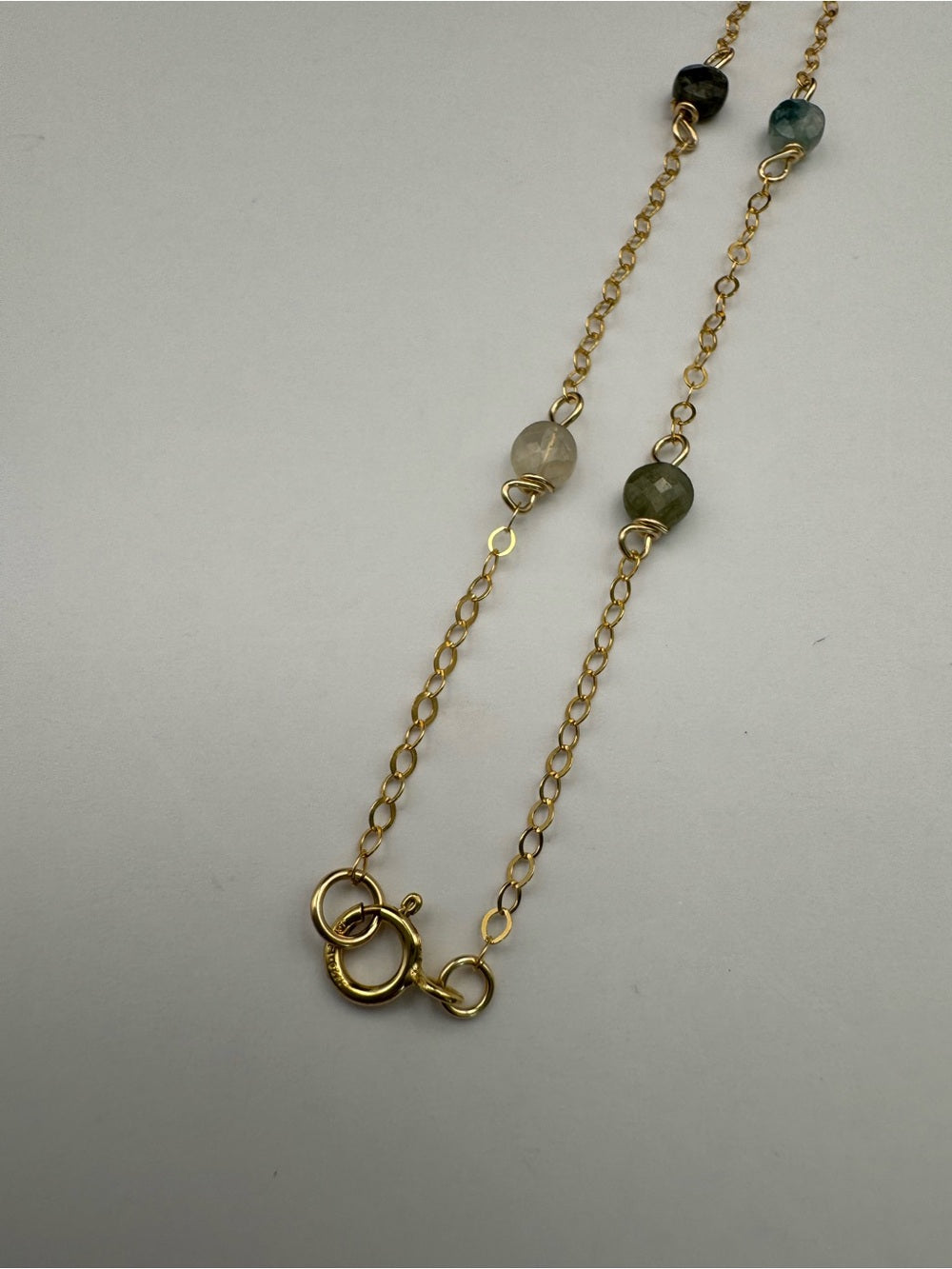 Nb88 Mixed Tourmaline Circle Necklace